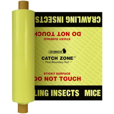 Catchmaster Catch Zone Pest Boundary Roll 1-PK 60FT, Adhesive Mouse Traps Indoor, Spider, Lizard, &amp; Ant Sticky Traps for Crawling Insects, Pest Control Glue Traps for Warehouse, Basement, &amp; Kitchen