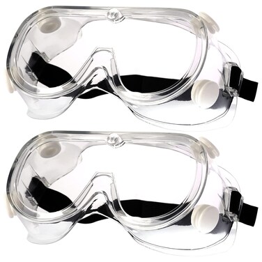 DNZPFU 2 Pack Safety Goggles Anti Fog Medical Safety Goggles for Nurses,Lab, Chemical Work and Scientific Experiments,Eye Protection Protective Eyewear