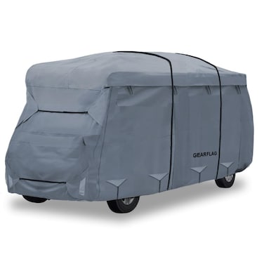 GEARFLAG Class C RV Cover Camper Cover fits 23'-26' with Anti-UV, Water-Resistant, Reinforced Windproof Straps Heavy Duty Fabric - Ideal for Van and Trailer Protection