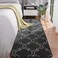Chicrug Shag Geometric Modern Runner Rug for Bedroom, 2x6 Feet Memory Foam Indoor Hallway Runner Carpet, Fluffy Rug for Living Room Bedside Room Decor for Family, Dark Grey/White