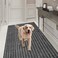Runner Rug 2FT x 6FT, AYOHA 2'-82' Utility Carpet Runner for Entryway Hallway Aisles Balcony Garages, Area Rugs with Non-Slip Rubber Backing, Grey Strip (Available Custom Sizes)