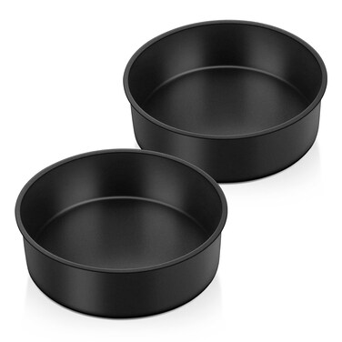 TeamFar 6 Inch Cake Pan, Round Baking Layer Cake Pan Set of 2, with Non-Stick Coating Stainless Steel Core for Birthday, Party, Wedding, Healthy &amp;Heatproof, Release Easily &amp; Easy Clean
