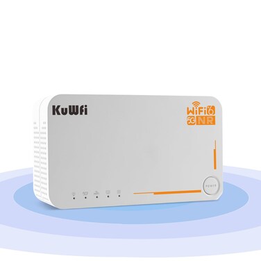 KuWFi 5g Router with sim Card Slot Unlocked,AX3600 WiFi-6 Modem with Sim Card Slot,NR NSA/SA 5G NR SA NSA AX3000 WiFi 6 CPE Router with Battery use for Outdoor and Indoor