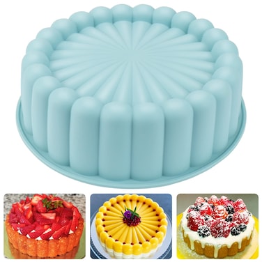Palksky Charlotte Cake Pan Silicone, Nonstick, 8 inch Round Cake Molds for Baking