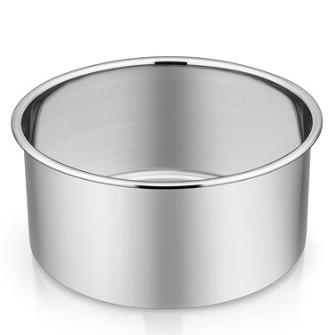 6 Inch Cake Pan (3-inch Deep), P&amp;P CHEF Stainless Steel Round Baking Pan, for Birthday Wedding Christmas, Non Toxic &amp; Heavy Duty, One-piece Construction &amp; Deep Side, Oven &amp; Dishwasher Safe