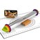 Mepple Stainless Steel Rolling Pin with Thickness Rings and Pastry Baking Mat, 13.6" Adjustable Rolling Pin Dough Roller for Baking Cookie Pizza, Comes with Large Silicone Pastry Mat and Wooden Stand