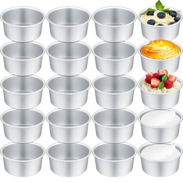 Gerrii 27 Pcs 4 Inch Small Cake Pan Mini Round Cake Pans for Baking Nonstick Aluminum Smash Cake Pans Cheese Cake, Pizza, Quiche, Leakproof and Easy Release
