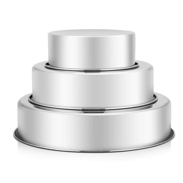 P&amp;P CHEF 6''/ 8''/ 9&Acirc;&frac12;'' Cake Pan Set, Stainless Steel Round Baking Pans, for Birthday Wedding Tier Cake, Non Toxic &amp; Healthy, One-piece Construction &amp; Leakproof, Mirror Finish &amp; Easy Clean
