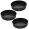 8 Inch Round Cake Pan Set, P&amp;P CHEF 3 Piece Non-Stick Cake Baking Pans for Birthday Wedding Layer Cakes, Stainless Steel Core &amp; One-piece Design, Sturdy &amp; Healthy, Black
