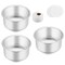 TeamFar 4 Inch Cake Pans, 3 PCS Stainless Steel Mini Round Cake Pans for Baking, Non-Toxic &amp; Non-Stick, Mirror Finish &amp; Dishwasher Safe