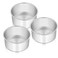 E-far Cake Pans Set of 3, 6 x 3 Inch Stainless Steel Round Cake Baking Pans Tins for Wedding Birthday, Deep Side &amp; Non-toxic, Oven &amp; Dishwasher Safe, Mirror Finish &amp; Straight Side