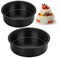 AWTBDP 4.5-Inch &amp; 6-Inch Cake Pan Set, Set of 2, Round Baking Pan, Stainless Steel Birthday Wedding Metal Layer Cake Pans, Non Toxic Coating, Straight Side, Easy Clean Easy Release, 2 Inch Deep
