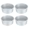 uxcell 4 Pcs Non-Stick Round Cake Pan 4.5" Aluminium Alloy Round Cake Baking Pan - for Wedding Birthday Christmas Cake Baking, Silver Tone