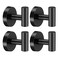 Hinmood Towel Hooks for Bathroom, Robe Towel Hooks for Bathroom, Bedroom, Kitchen, Garage Wall Mounted Hanging Hooks (Matte Black, 4 Packs)