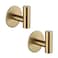 ZWTNBFST Adhesive Hooks 304 Stainless Steel Robe Hook Holder Heavy Coat Hook for Bathroom Kitchen Livingroom Garage Hotel Brushed Finish 2pcs (Brushed Gold)