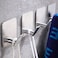 DELITON Adhesive Towel Hooks on Wall: Robe Hooks for Hanging Clothes Hats Stick on Bathroom/Kitchen SUS 304 Stainless Steel Silver
