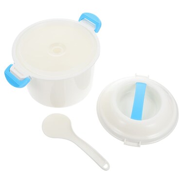 HEMOTON Microwave Cookware Small Microwave Cooker for Rice: Microwavable Food Container for Rice Soup Chicken Pasta Easy Cooking Microwave Cookware Microwave Rice Cooker for Rice, Pasta, and Vegetable