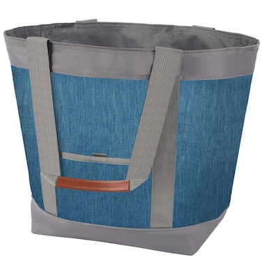 Insulated Cooler Bag, Reusable 30 Cans Insulated Bag, Soft Portable Grocery Bags for Shopping Food Travel Beach Camping (Blue)