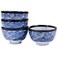 Cerficer Japanese Rice Bowl Set of 4 10.2oz Asian Ceramic Sushi Bows Blue Perfect for Rice Snacks Desserts and Sauces