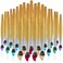 Outus 30 Pieces Paintbrush Pens for Art Teacher Gifts, Bamboo Brush Shape Ballpoint Pen Retractable Ink Pens Novelty Pens Appreciation Gifts for Art Teacher Christmas Birthday Party Favors