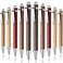 Fumete 10 Pcs Bamboo Retractable Pens Thank You Wooden Pen Engraving 1mm Black Ink Ballpoint Pen Writing Office School Supplies for Teacher Coworker Student Journaling Pen Christmas Pen Gift