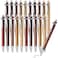 Fumete 20 Pcs Bamboo Retractable Pens Thank You Wooden Pen Engraving 1mm Black Ink Ballpoint Pen Writing Office School Supplies for Teacher Coworker Student Journaling Pen Christmas Pen Gift