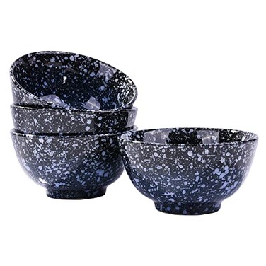 Japanese Rice Bowl Set of 4 Ceramic Rice Bowls for Sauce Sushi Soup