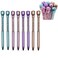 Maydahui 12 PCS Retractable Rose Flower Ballpoint Pen Crystal Quicksand Gem Pens Black Ink for School Wedding Party