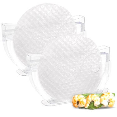 Rice Paper Water Bowl Dipper Spring Roll Maker Spring Roll Water Bowl Spring Roll Water Dipper Rice Paper Holder with Side Pocket for Rice Paper Wrappers 2 Pack