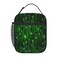 SARA NELL Insulated Lunch Bag Programmer Green Matrix Binary Code Lunch Cooler Box for Women Men Teens Kids, Reusable Lunch Tote Bag, Thermal Insulated Lunch Bags for Work, Picnic, School