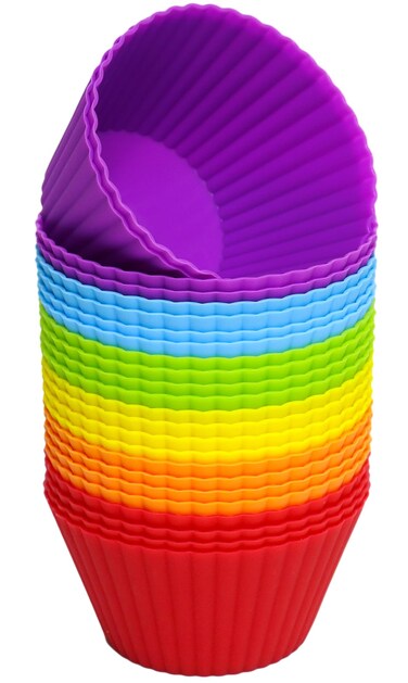 Pharamat Extra Large Silicone Cupcake Muffin Cups 24 Pack, 3.54 Inch Cupcake and Muffin Liners, Reusable Jumbo Silicone Baking Cups Easy to Clean, Great for Cupcake, Muffin(Multicolor)
