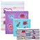 Paterr 4 Pcs Sandwich Bag Reusable Zipper Snack Bags Washable Food Safe Lunch Bags for Kids Students Adults Food (Novel)