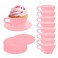 Silicone Cupcake Liners, 16 Pcs Silicone Muffin Cups for Baking, Reusable Muffin Liners, Teacup Cupcake Baking Cups, 8 Cups &amp; 8 Saucers, Pink