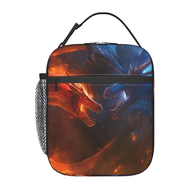 VANZEV Lunch Box for Women Men, Dragon Theme Insulated Lunch Box Reusable Portable Lunch Bag Cooler Tote Waterproof Lunch Container for Office Picnic Work Travel Hiking