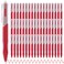 Aozora Pens Bulk,60 Pack Red Click Pens with Grip,Wholesale Retractable Ballpoint Pens Medium Point,Smooth Ink Pens for Journaling School Office Supplies 1.0MM Red Ink