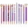 BESARME 12 Pcs Purple Pens Set, Purple Gifts for Women Mother's Day Gifts Crystal Diamond Ballpoint Pens Retractable Glitter Fancy Pens for Journaling Offices Schools