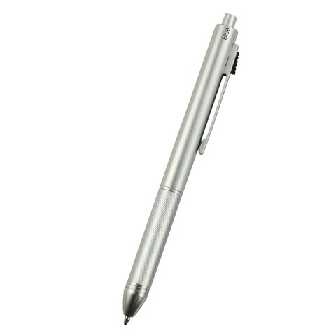 YUNCHUN 4 In 1 Multicolor Ballpoint Pen+Pencil Multifunction Pen for Writing Retractable 0.5mm Mechanical Pencil, Refillable Medium Point Journaling Pen with 3 Color, Gift Set for Men &amp; Women, Silver
