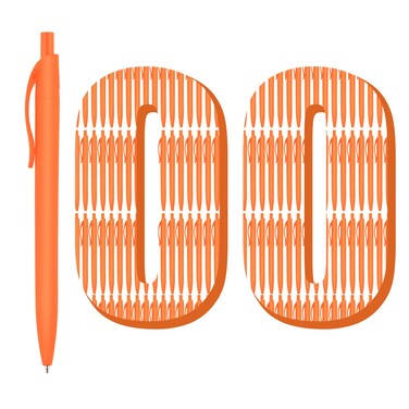 deegtran Pens Bulk, 100 Pack No Bleed Orange Barrel Click Pens, Wholesale Retractable Ballpoint Pens, Pens Medium Point, Smooth Ink Pens, 1.0MM Black Ink
