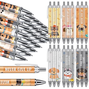 Chuangdi 24 Pcs Dog Party Favors Dog Birthday Party Decorations Puppy Party Favors Dog Pens Writing Black Ink Retractable Ballpoint Pens Dog Lovers Funny Pens gifts for Dog Themed Party Supplies
