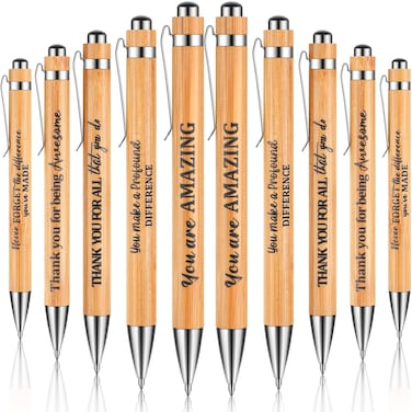 10 Pcs Bible Quotes Pens Inspirational Wooden Ballpoint Retractable Pen for Motivational Bamboo Pen Black Ink Religious Gift for Church Christian Evangelist Pastor and Prophetess(Inspirational Style)