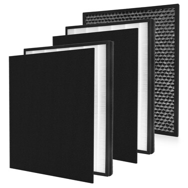 FCFMY H13 True HEPA Replacement Filter Compatible with InvisiClean Claro IC-4524 Air Cleaner Purifier, 2 HEPA Filters, 2 Pre-Filters and 1 Activated Carbon Filter