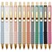 Aisibeiger Ballpoint Pens Black Ink Ball Point Pen with Super Soft Grip Medium Point 1.0mm Office Pens (Gold 12-count)