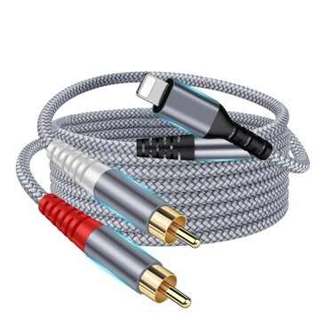QIMIAOUS [MFi Certified] 10.5FT Lighting to RCA Cable Audio Aux Adapter, 2-Male Y Splitter Audio Cord Compatible with iPad, iPhone 13 Pro for Amplifier, Car, Home Theater, Speaker and More