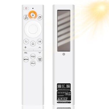 BN59-01391A Solar Voice Remote Control for Samsung Smart TV,Samsung TV Remote Control Replacement Compatible for Samsung 2021-2023 Neo QLED, The Frame and Crystal 4k 8K UHD Smart TVs Series (White)