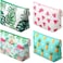 Weewooday 4 Pcs Summer Makeup Bags Tropical Cosmetic Bags Portable Travel Toiletry Bags Beach Aloha Pouch Purse with Zipper for Women Men Gifts, 4 Styles (Tropical)
