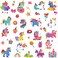 Coszeos 10Sheets Unicorn Temporary Tattoos Kids, 70 Styles Fake Cute Animal Tattoo Stickers Waterproof for Boys and Girls Children Unicorn Party Birthday Favors Supplies Gifts