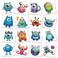 Monster Temporary Tattoo for Kids, 12 Sheet Cute Waterproof Little Monster Tattoo Sticker, Birthday Party Gift School Themed Prize Decoration Supplies for Boys and Girls