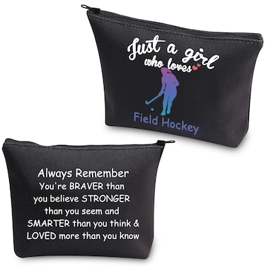 CMNIM Field Hockey Gifts Field Hockey Player Gifts Field Hockey Makeup Bags Cosmetic Travel Bags Inspirational Gifts (Field Hockey Bag black)