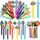 Spakon 100 Pcs Christmas Inspirational Quote Pens Bulk Motivational Ballpoint Pens Colorful Pens Novelty Positive Retractable Pens Christmas Bulk Gifts for Women Adult Coworker Student Office