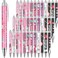 36 Pcs 5.4 Inch 12 Designs Nurse Pens Set Nurse Ball Point Pens 1.0 mm Black Ink for Nurses Retractable- Funny Appreciation Rotating Message Pen for Nurses Week (Warm)